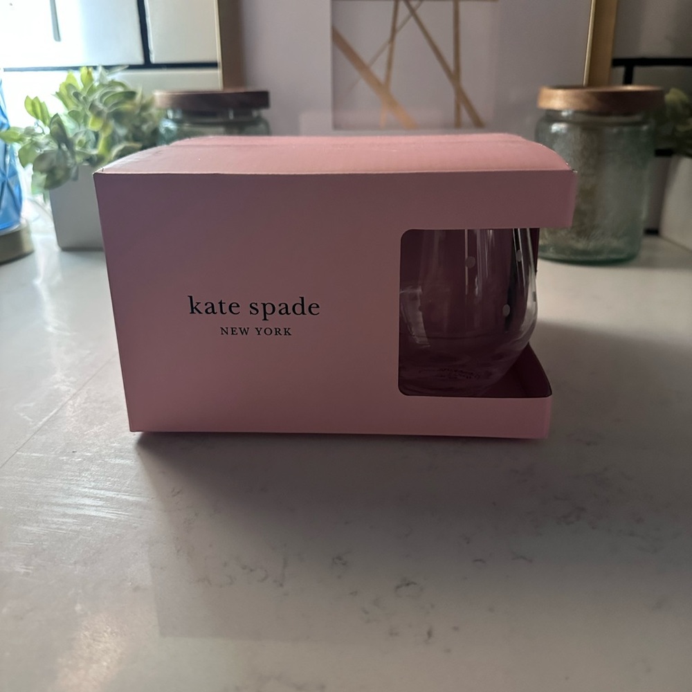 kate spade Pink Stemless Wine Glass
